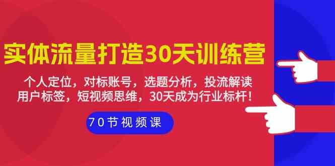 实体流量打造30天训练营:个人定位,对标账号,选题分析,投流解读(70节)-视觉 - 全网资源整合平台 | 网赚教程 项目分享 写真集 软件下载