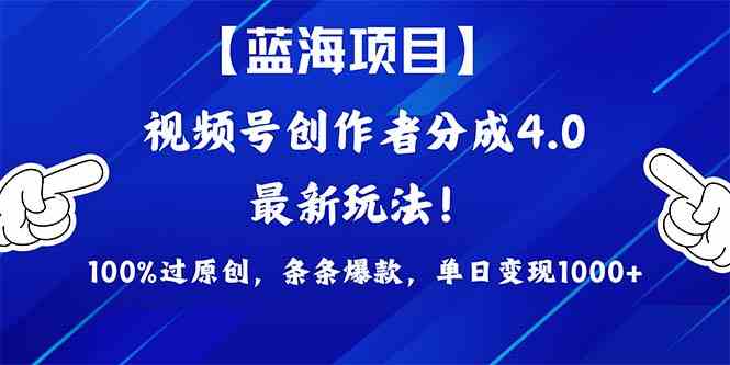 （9777期）2024蓝海项目视频号，最新方法， 100%过原创，条条爆款，单日变现1K+，…-视觉 - 全网资源整合平台 | 网赚教程 项目分享 写真集 软件下载