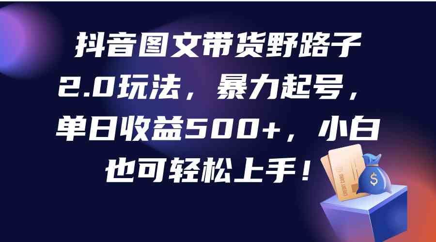 (9790期)抖音图文带货野路子2.0玩法,暴力起号,单日收益500+,小白也可轻松上手!-视觉 - 全网资源整合平台 | 网赚教程 项目分享 写真集 软件下载