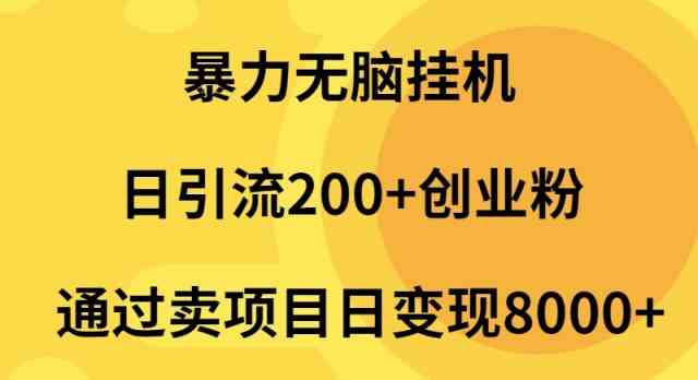 (9788期)暴力无脑挂机日引流200+创业粉通过卖项目日变现2000+-视觉 - 全网资源整合平台 | 网赚教程 项目分享 写真集 软件下载