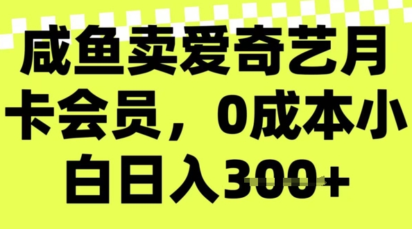 咸鱼卖爱奇艺会员，零成本小白日入3张，新手小白可做-视觉 - 全网资源整合平台 | 网赚教程 项目分享 写真集 软件下载