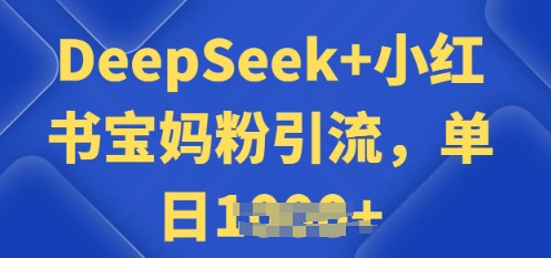 用 DeepSeek + 小红书做搬运工，每天 2 小时，引流宝妈粉月变现过W-视觉 - 全网资源整合平台 | 网赚教程 项目分享 写真集 软件下载
