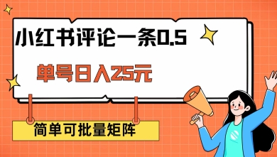 小红书评论一条0.5元 单账号一天可得25元 可矩阵操作 简单无脑靠谱【揭秘】-视觉 - 全网资源整合平台 | 网赚教程 项目分享 写真集 软件下载
